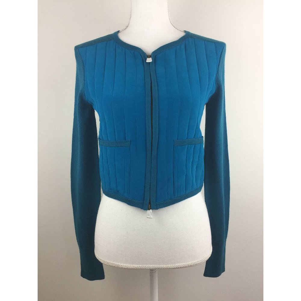 Quilted Cashmere Devon Jacket Teal/Teal Combo XS